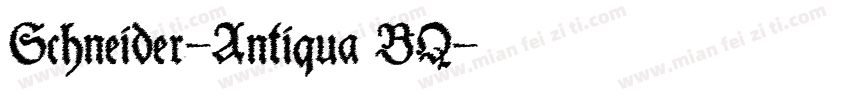 Schneider-Antiqua BQ字体转换